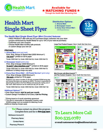Health Mart Distribution Options: 13 As Low As Single Sheet Flyer US .