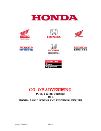 CO-OP ADVERTISING - Honda