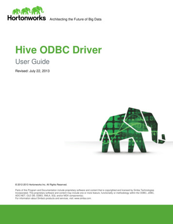 Hive ODBC Driver User Guide - Cloudera