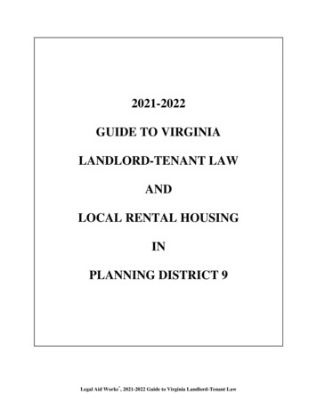2021-2022 Guide To Virginia Landlord-tenant Law And Local Rental .