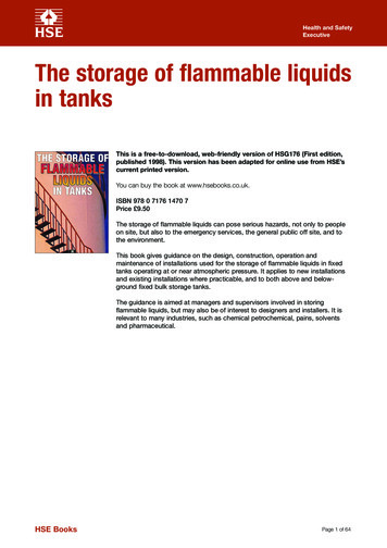 The Storage Of Flammable Liquids In Tanks HSG176