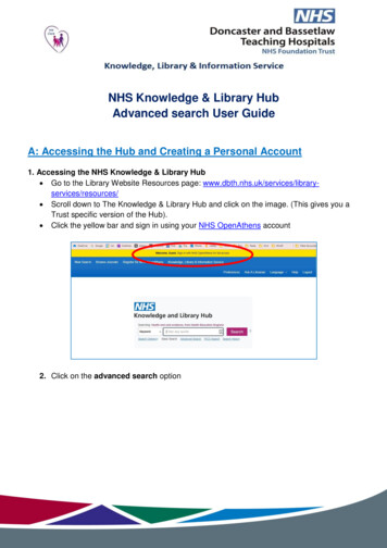 NHS Knowledge & Library Hub Advanced Search User Guide