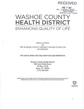  L Nancy Parent Washoe County Clerk Washoe County Health District