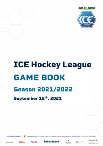 ICE Hockey League GAME BOOK