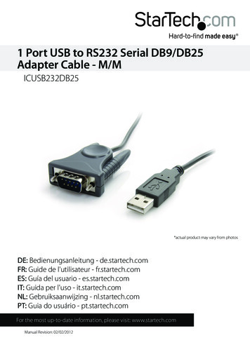 1 Port USB To RS232 Serial DB9/DB25 Adapter Cable - M/M