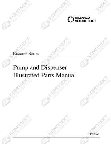 PT-1936H Encore Pump And Dispenser Illustrated Parts Manual