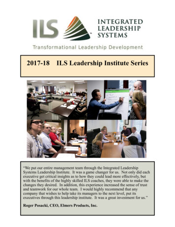 2017 18 ILS Leadership Institute Series - Integrated Leader
