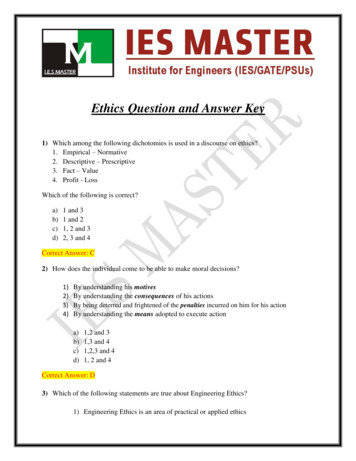 Ethics Question And Answer Key - IES Master