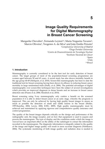 Image Quality Requirements For Digital Mammography In Breast Cancer .
