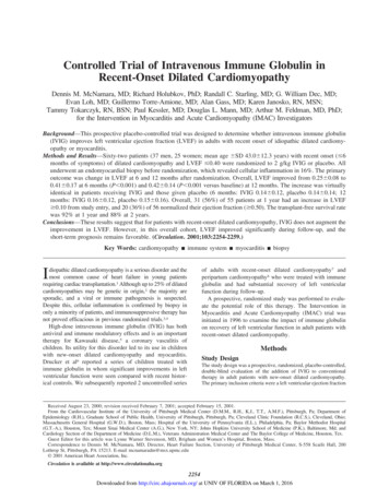 Controlled Trial Of Intravenous Immune Globulin . - University Of Florida