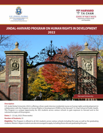 Jindal-harvard Program On Human Rights In Development 2022