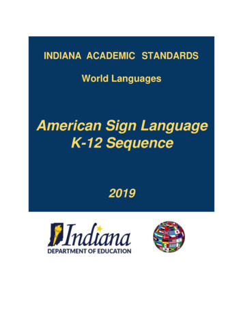 American Sign Language K-12 Sequence