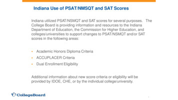 Indiana Use Of PSAT/NMSQT And SAT Scores