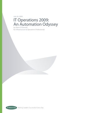 July 24, 2009 IT Operations 2009: An Automation Odyssey