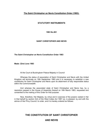1983 No.881 SAINT CHRISTOPHER AND NEVIS The Saint Christopher An Nevis .