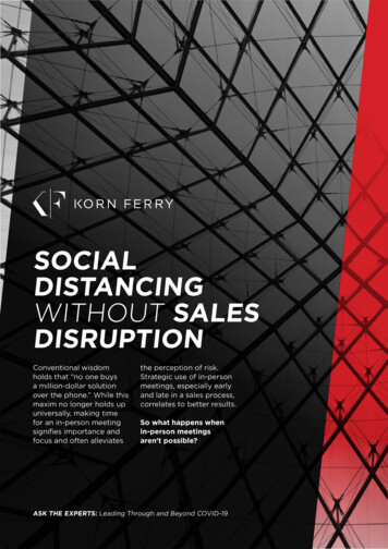 SOCIAL DISTANCING WITHOUT SALES DISRUPTION - Korn Ferry