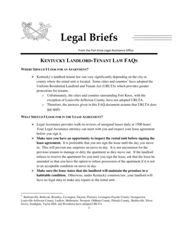 KENTUCKY LANDLORD-TENANT AW S - United States Army