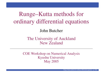 Runge-Kutta Methods For Ordinary Differential Equations