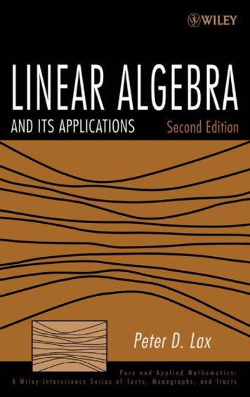 Linear Algebra And Its Applications - Unex.es