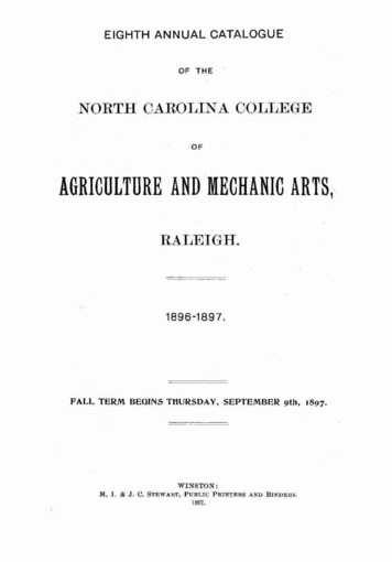 Of The ' Northcarolinacollege Of Agriculture And Mechanic Arts .