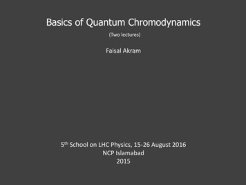 Basics Of Quantum Chromodynamics - Indico
