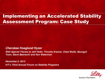 Implementing An Accelerated Stability Assessment . - FreeThink Tech