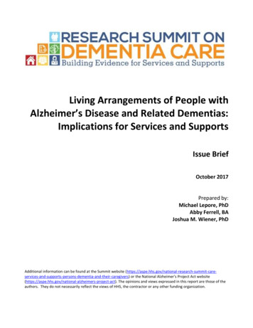 Living Arrangements Of People With Alzheimer's Disease And Related .