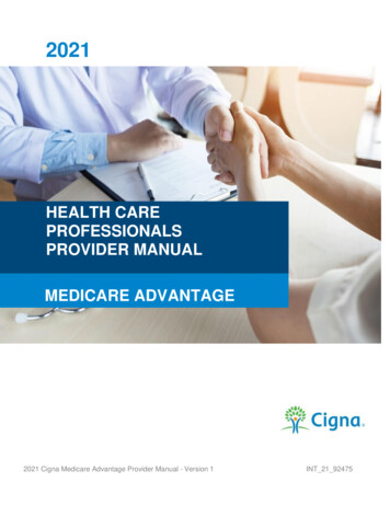 Health Care Professionals Provider Manual Medicare Advantage