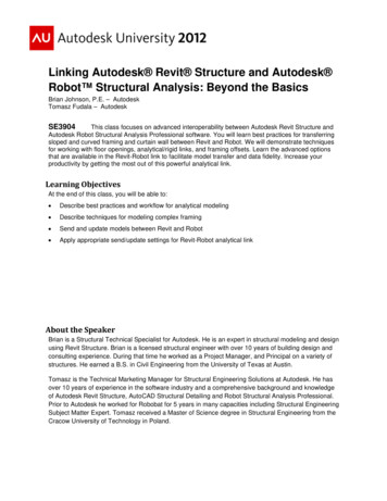 Linking Autodesk Revit Structure And Autodesk . - The Building Coder