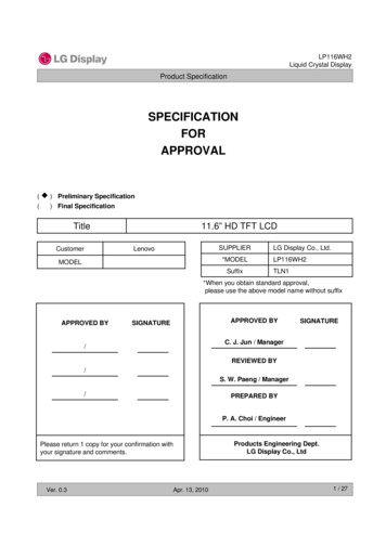 SPECIFICATION FOR APPROVAL - Puget Systems