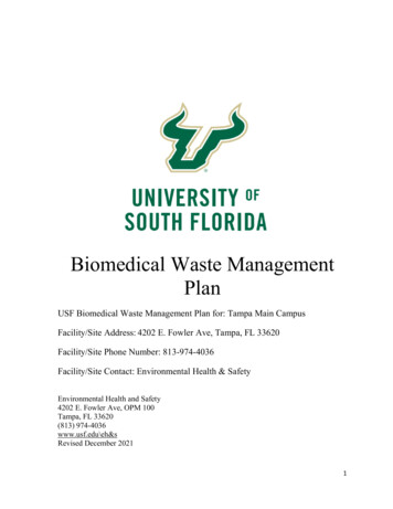 Biomedical Waste Management Plan - University Of South Florida