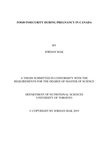 Food Insecurity During Pregnancy In Canada