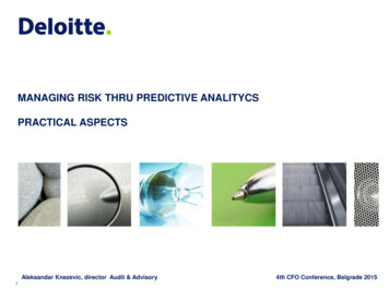 MANAGING RISK THRU PREDICTIVE ANALITYCS PRACTICAL ASPECTS - Deloitte