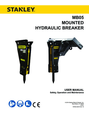 MB05 MOUNTED HYDRAULIC BREAKER - Stanley Infrastructure