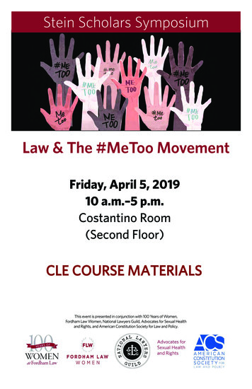 Law & The #MeToo Movement - Fordham University