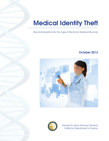 Medical Identity Theft - Department Of Justice