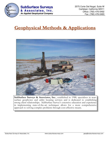 Geophysical Methods & Applications - Subsurface Surveys