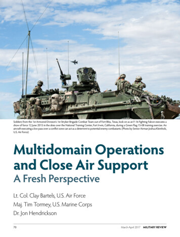 Multidomain Operations And Close Air Support - Army University Press
