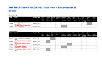 THE MELBOURNE MAGIC FESTIVAL 2021 Full Schedule Of Events