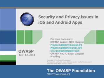 Security And Privacy Issues In IOS And Android Apps - OWASP
