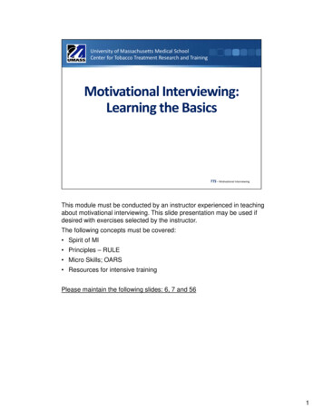 Motivational Interviewing: Learning The Basics