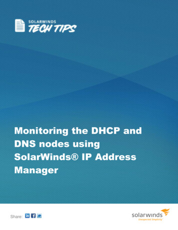 Monitoring The DHCP And DNS Nodes Using SolarWinds IP Address Manager