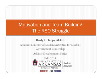 Motivation And Team Building: The RSO Struggle - University Of Arkansas