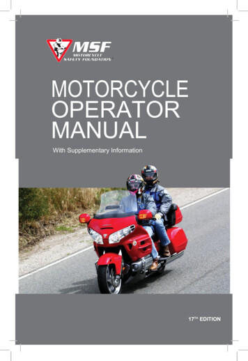 Motorcycle Operator Manual - Dps