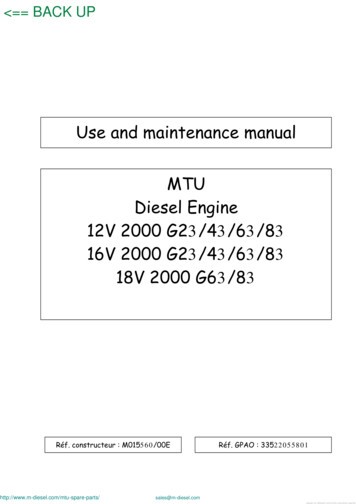 MTU Diesel Engine 3/43/63/83/43/63/83/83 - MTU Engine & Parts