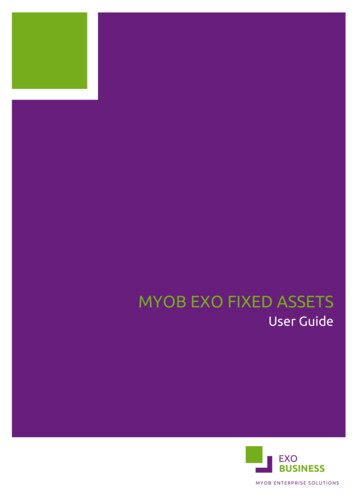 MYOB EXO Fixed Assets User Guide