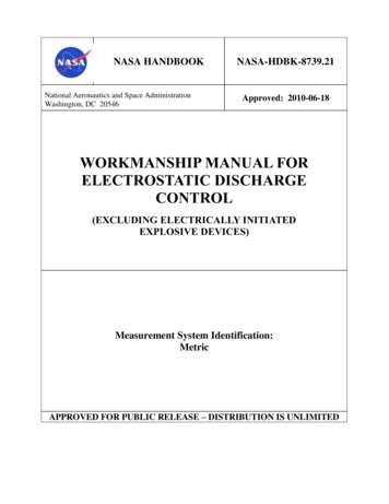 Workmanship Manual For Electrostatic Discharge Control - Nasa
