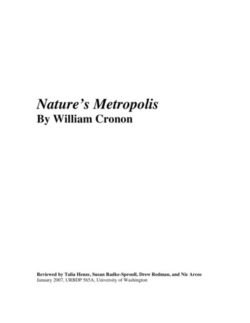 Nature's Metropolis - University Of Washington