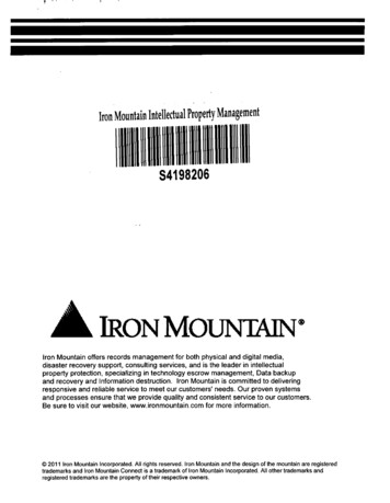 Iron Mountain Master Escrow Agreement - NCR Global