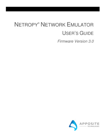 Netropy Network Emulator User's Guide - Apposite-tech 